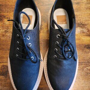 Dolce Vita Martie Oxford Onyx Black Nubuck Leather Like New Size 8